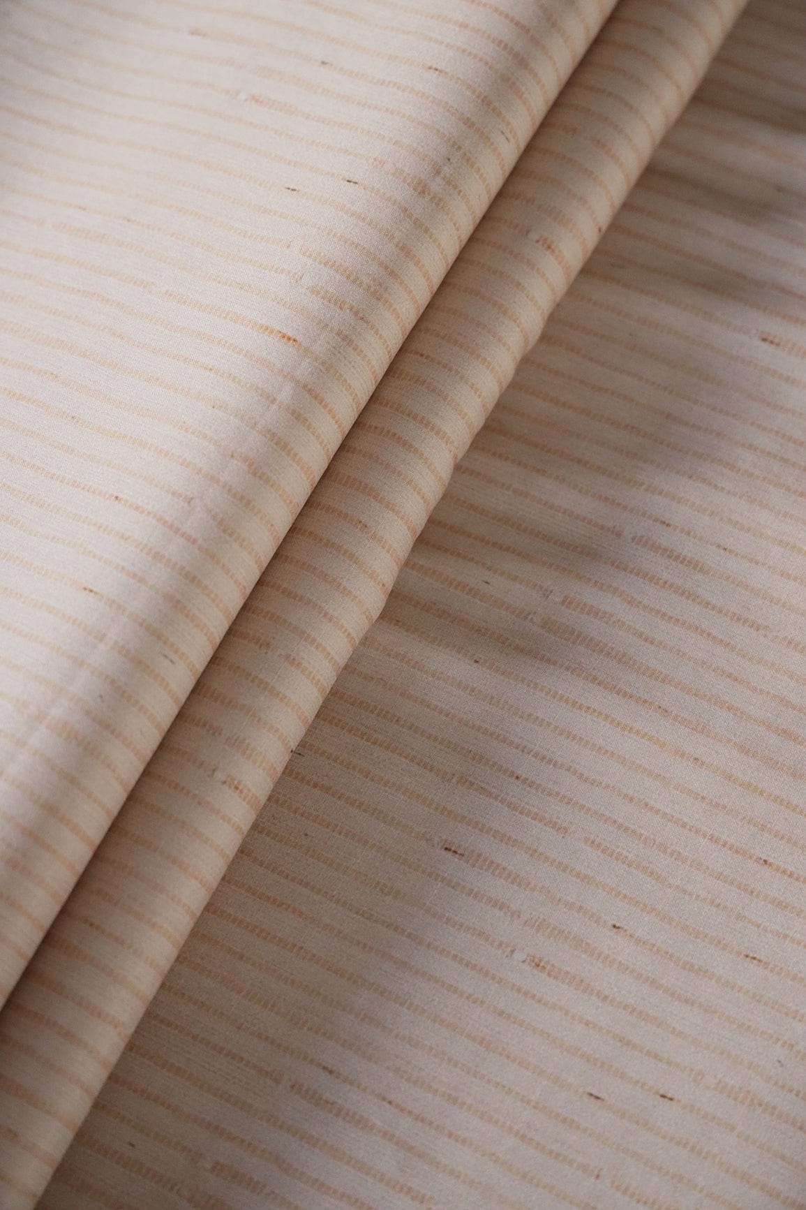 doeraa Prints Cream Stripes Pattern Tussar Satin Fabric