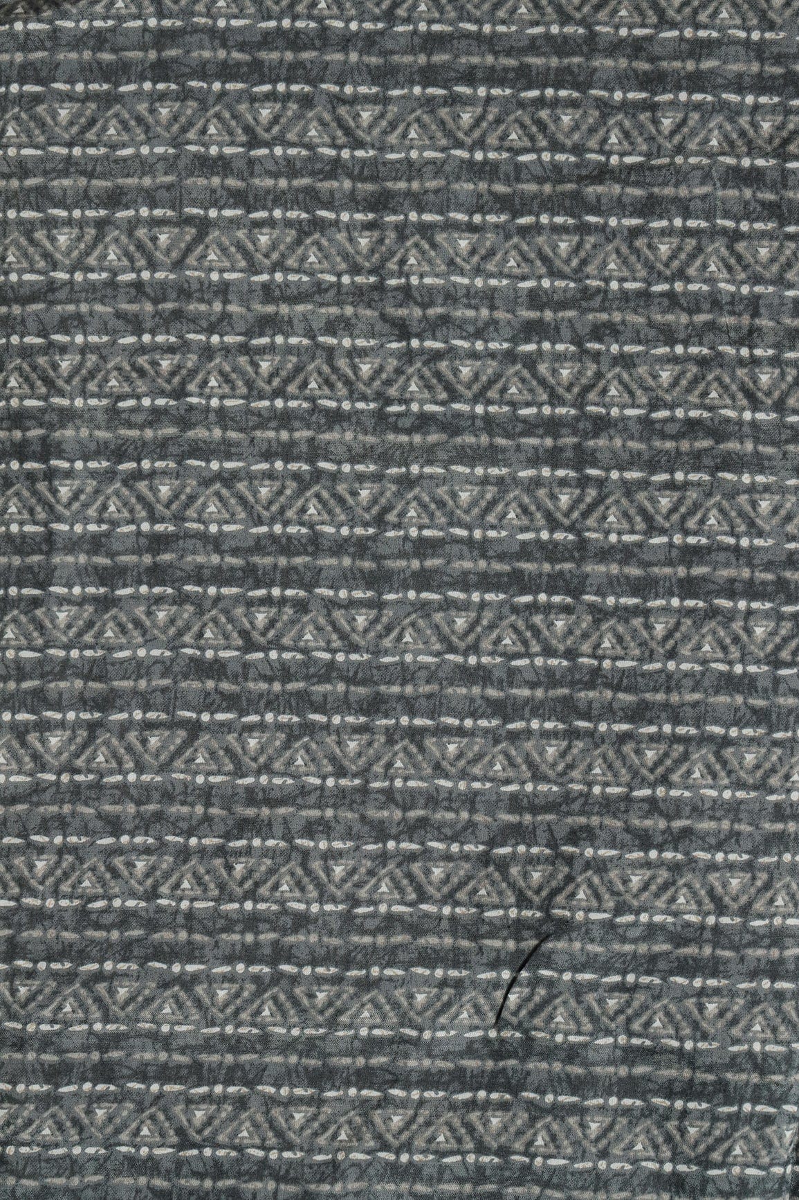 doeraa Prints Grey And White Stripes Print On Pure Chanderi Silk Fabric