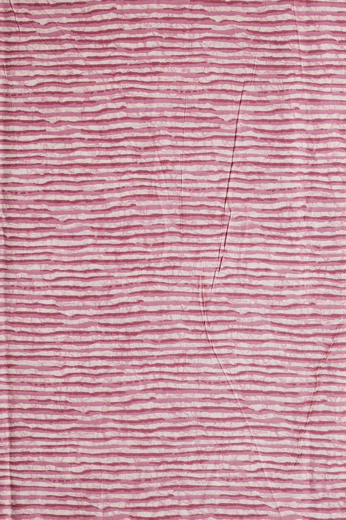 doeraa Prints Lavender Pink And Cream Stripes Print On Pure Rayon Fabric