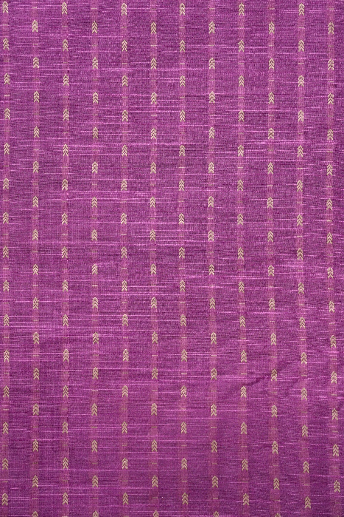 doeraa Prints Lilac Purple And Beige Geometric Pattern Handwoven Two Tone Chanderi Silk Fabric