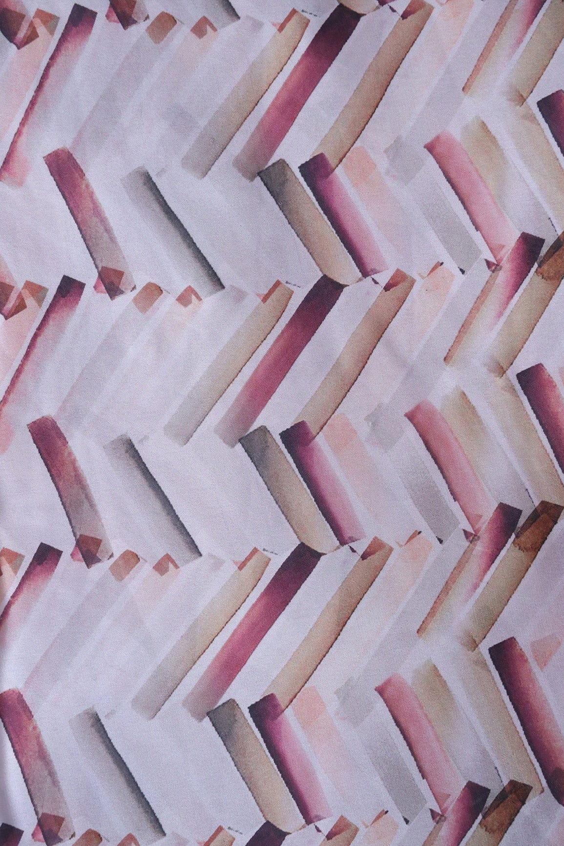 doeraa Prints Multi Color Chevron Pattern Digital Print On White Georgette Satin Fabric