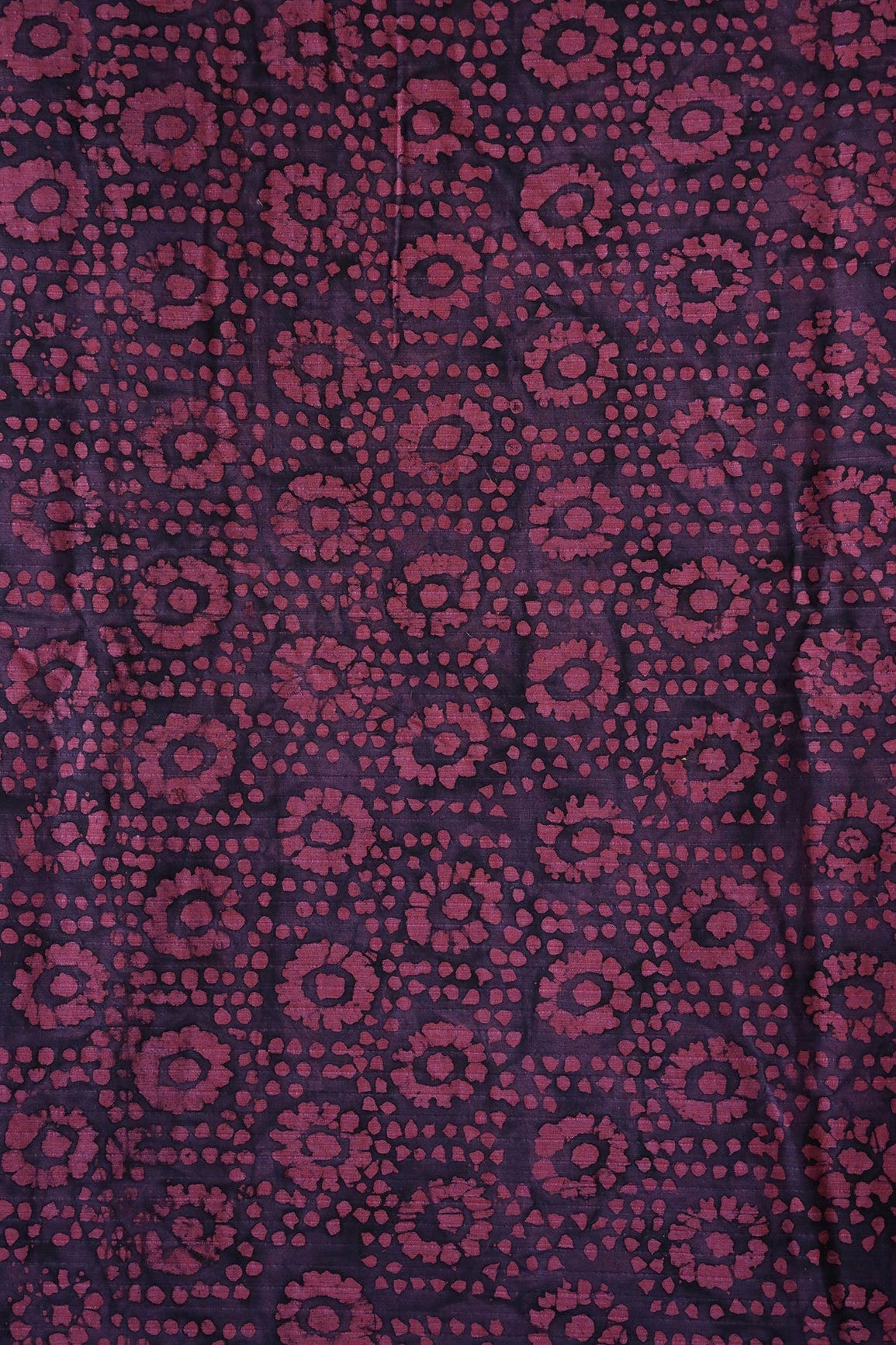 doeraa Prints Navy Blue And Dark Pink Floral Pattern Batik Handblock Organic Cotton Fabric