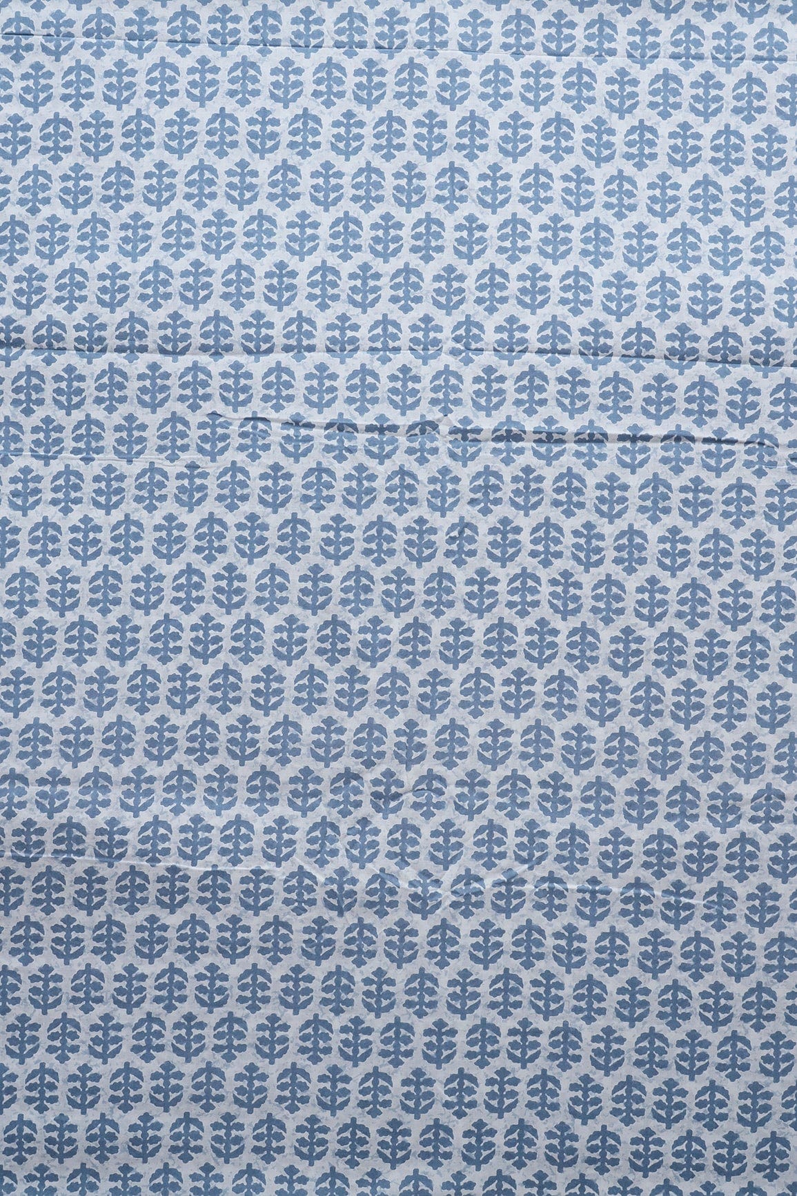 doeraa Prints Pastel Blue And White Floral Print On Pure Cotton Fabric