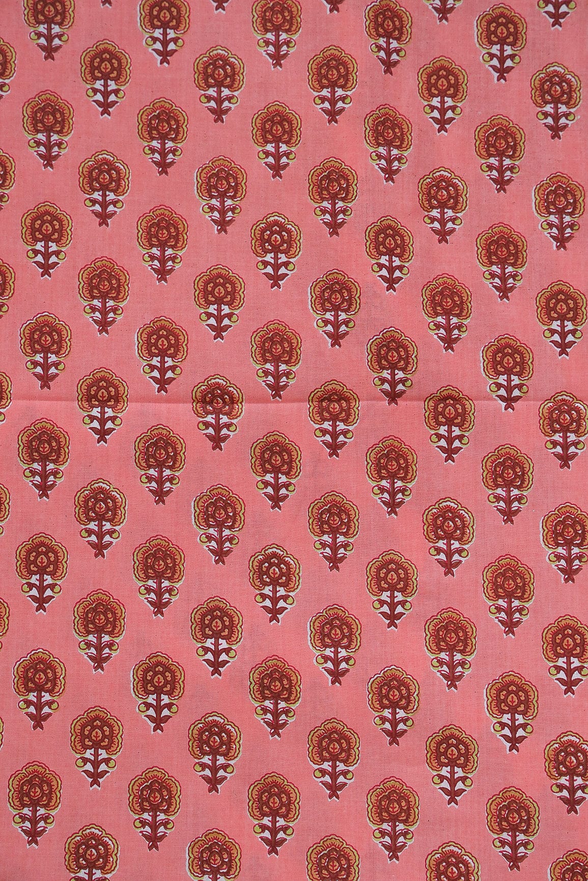 doeraa Prints Pink Floral Booti Screen Print On organic Cotton Fabric