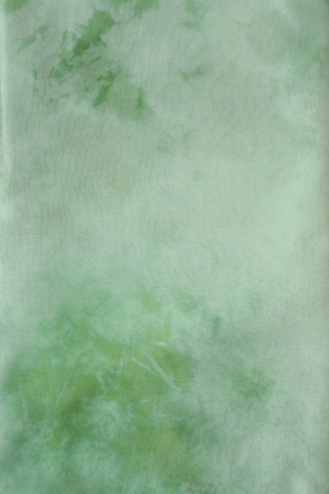 doeraa Prints Pista Green Tie & Dye Shibori Print On Organza Fabric