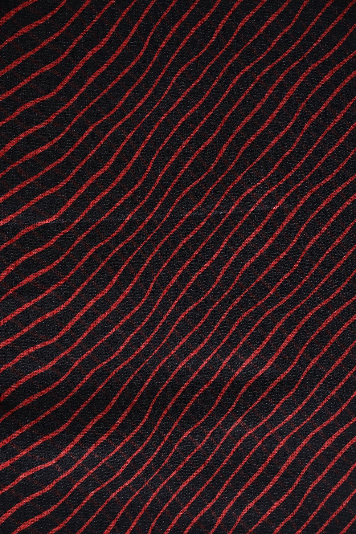 doeraa Prints Red And Black Leheriya Print On Kota Doria Fabric
