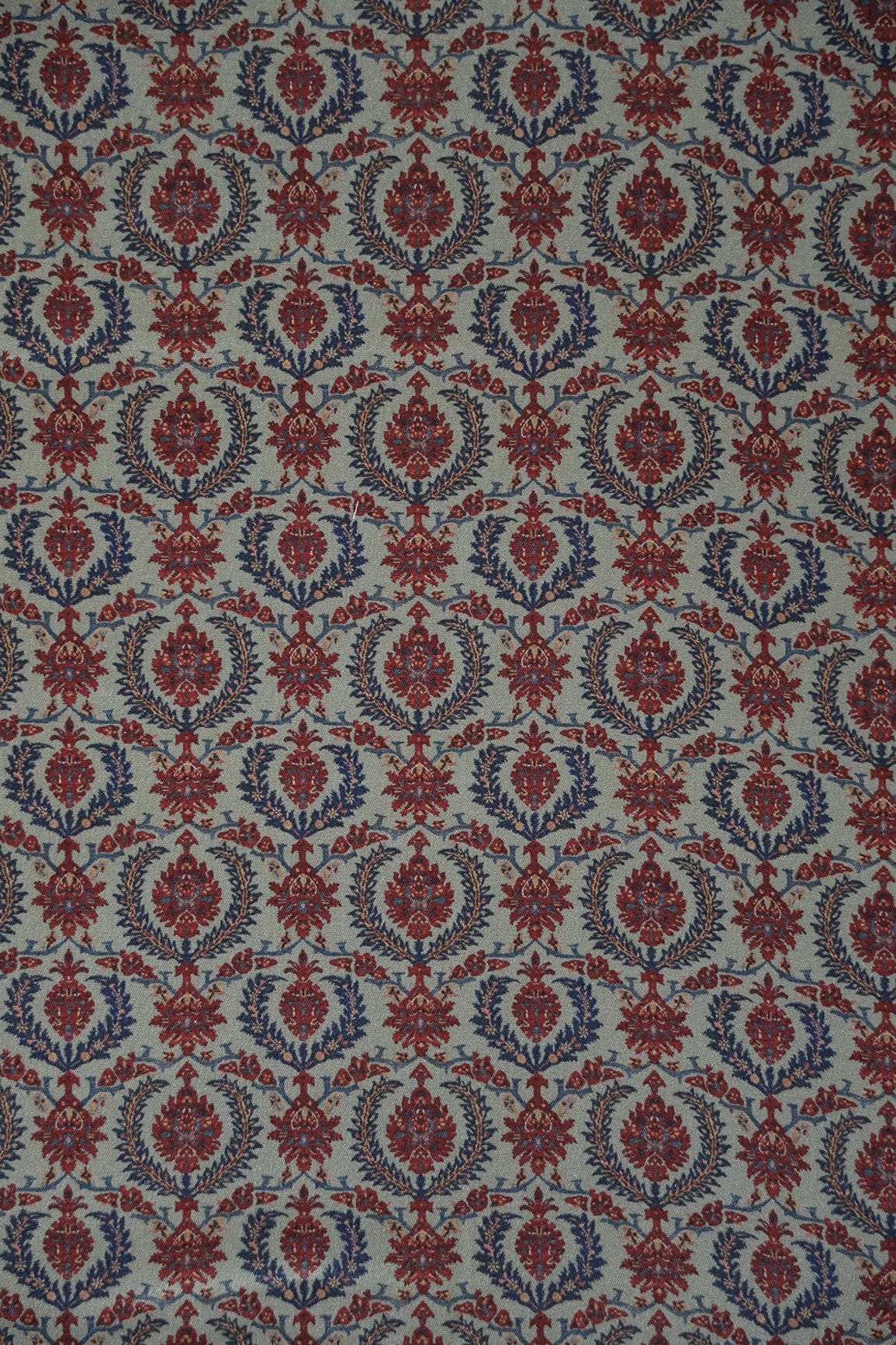 doeraa Prints Red And Grey Trellis Pattern Digital Print On Satin Fabric