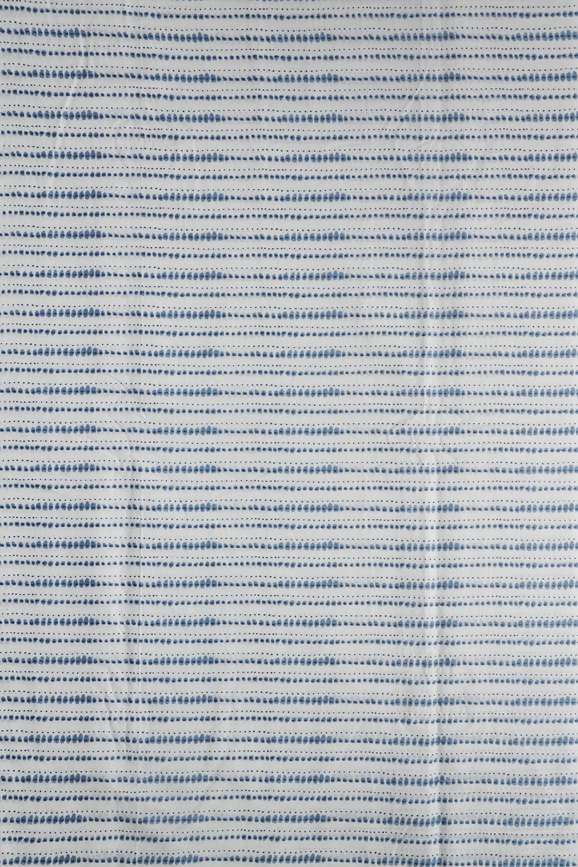 doeraa Prints White And Blue Stripes Pattern Screen Print Organic Cotton Fabric