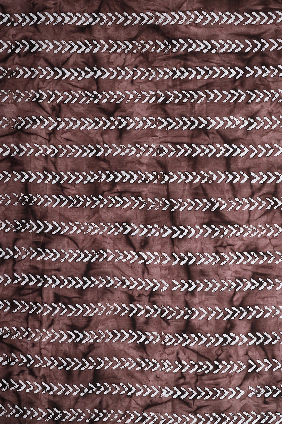 doeraa Prints White And Brown Geometric Pattern Batik Hand block Organic Cotton Fabric