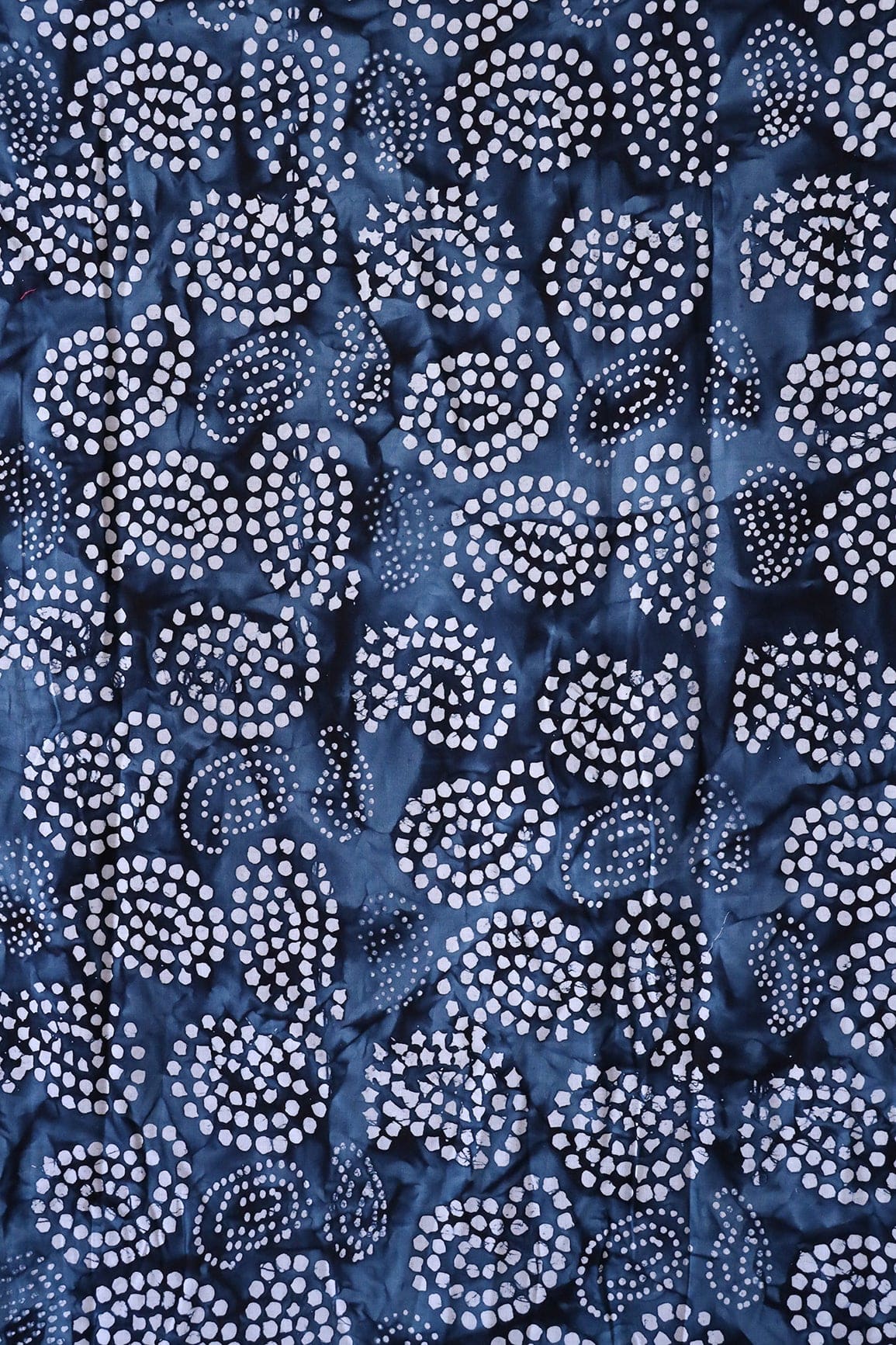 doeraa Prints White And Navy Blue Paisley Pattern Batik Handblock Organic Cotton Fabric
