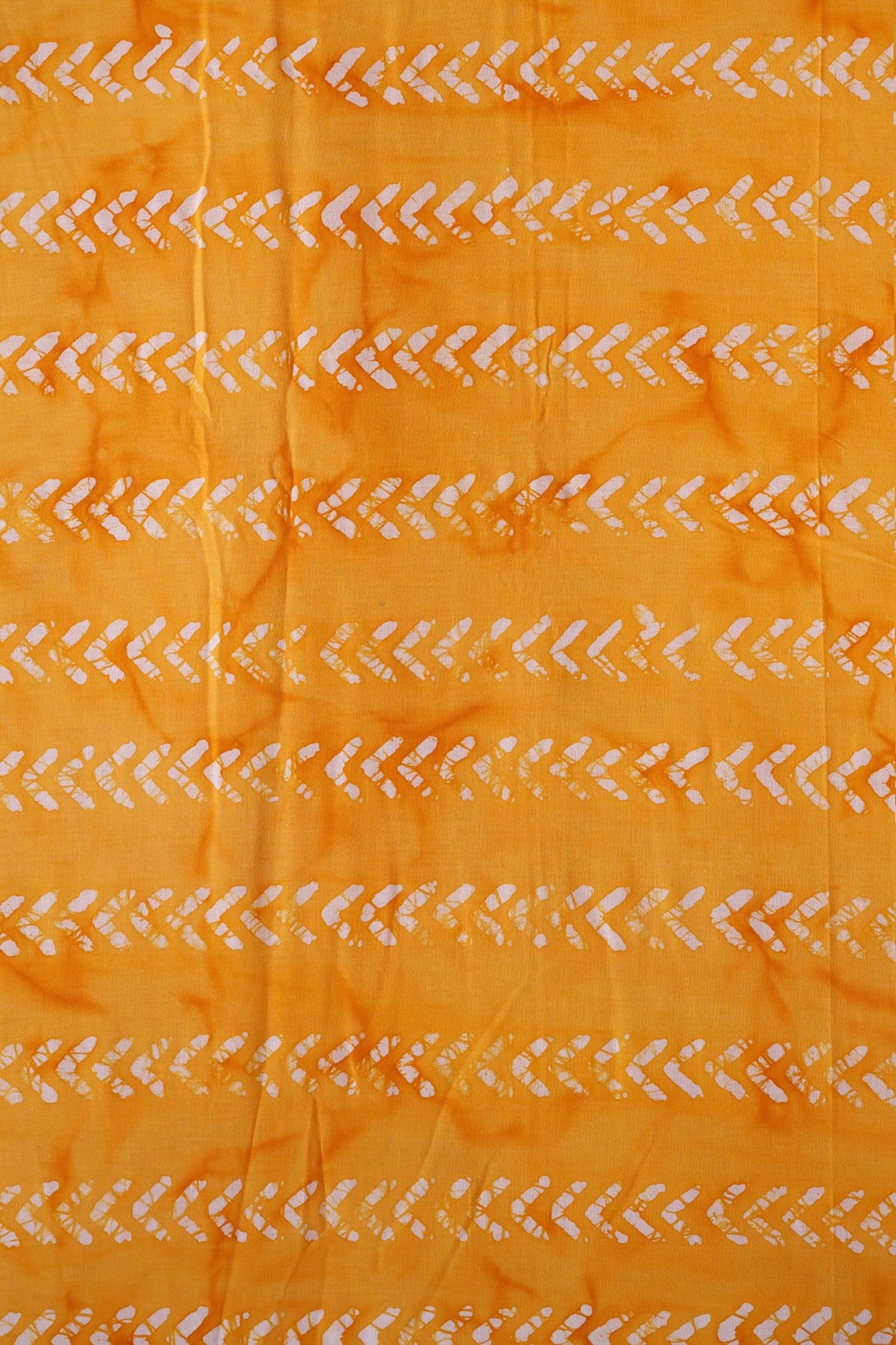 doeraa Prints White And Yellow Geometric Pattern Batik Handblock Organic Cotton Fabric