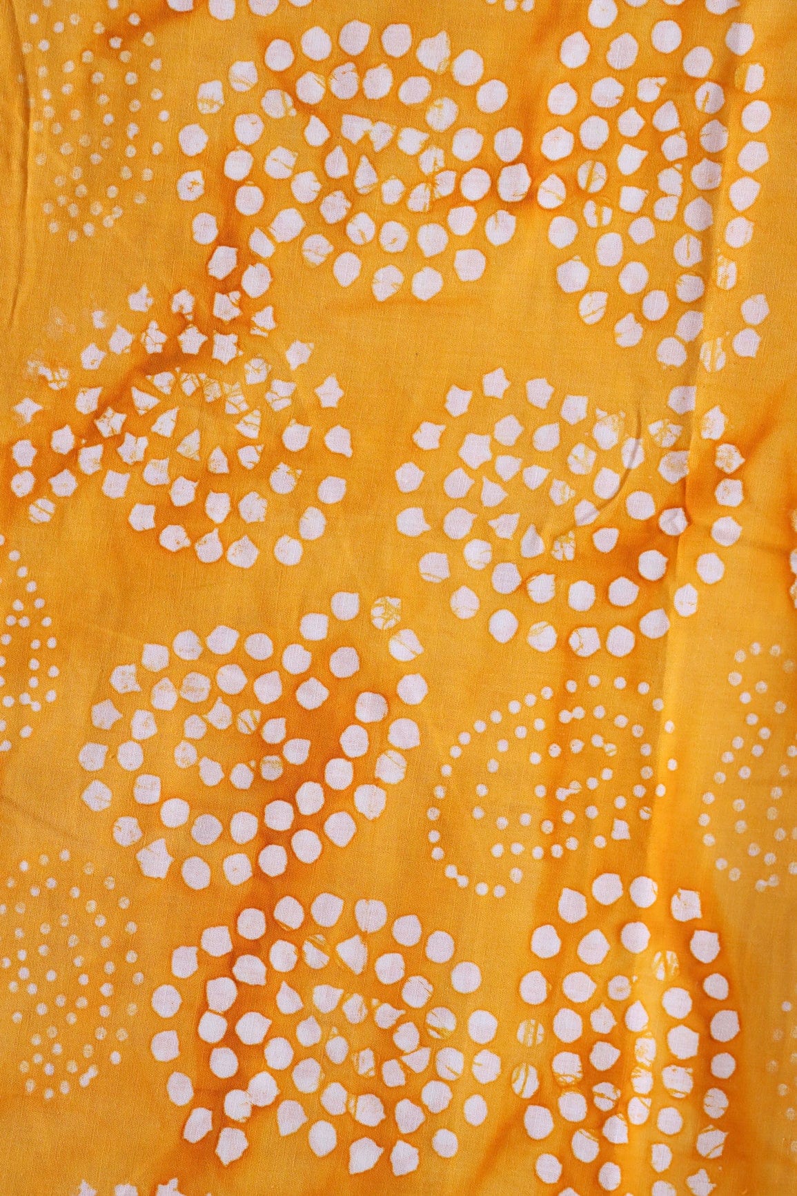 doeraa Prints White And Yellow Paisley Pattern Batik Handblock Organic Cotton Fabric