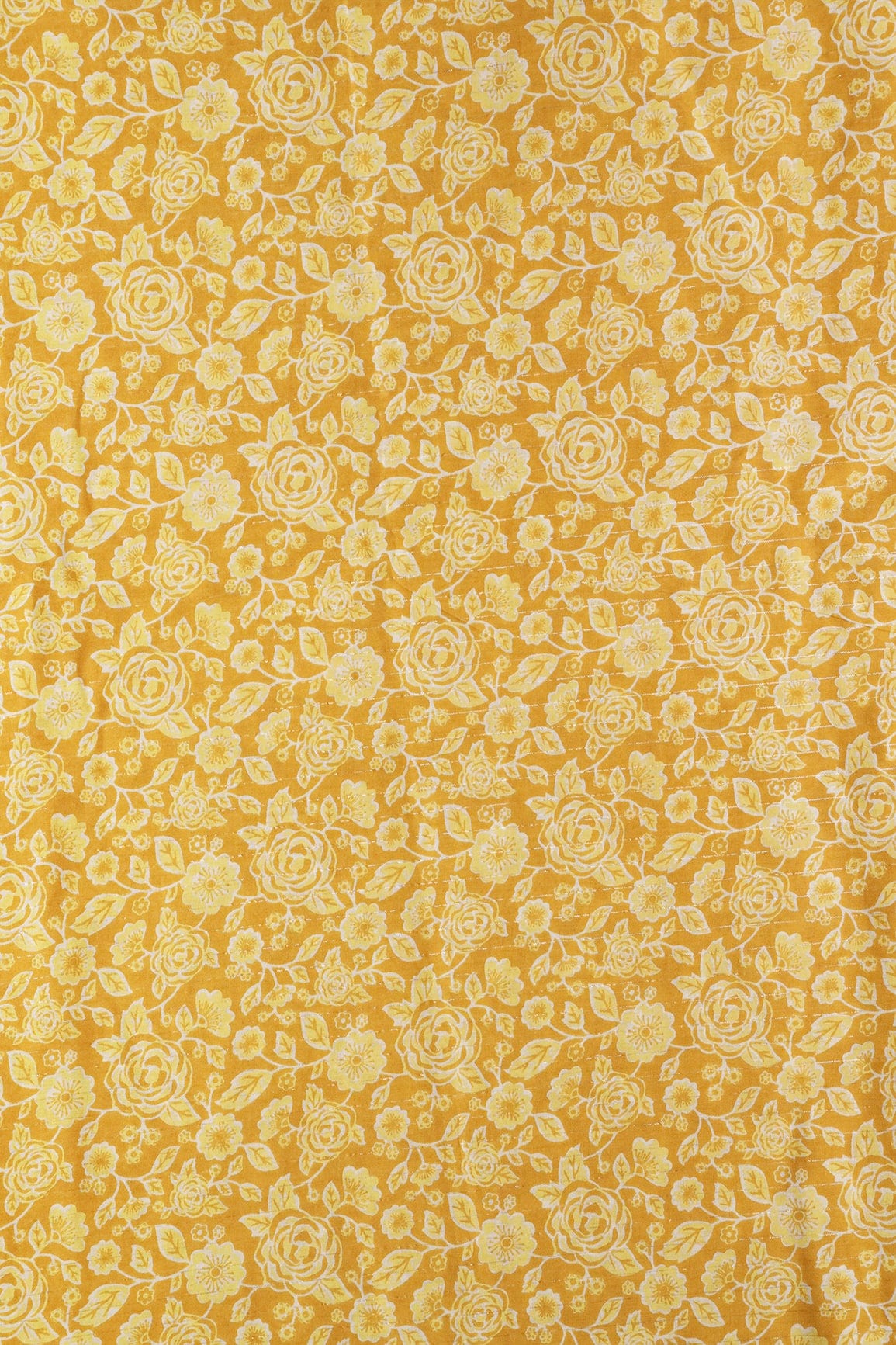 Buy Cotton Mustard Yellow Colour Floral Print Fabric 9072BM-cpg16 Online -  SourceItRight