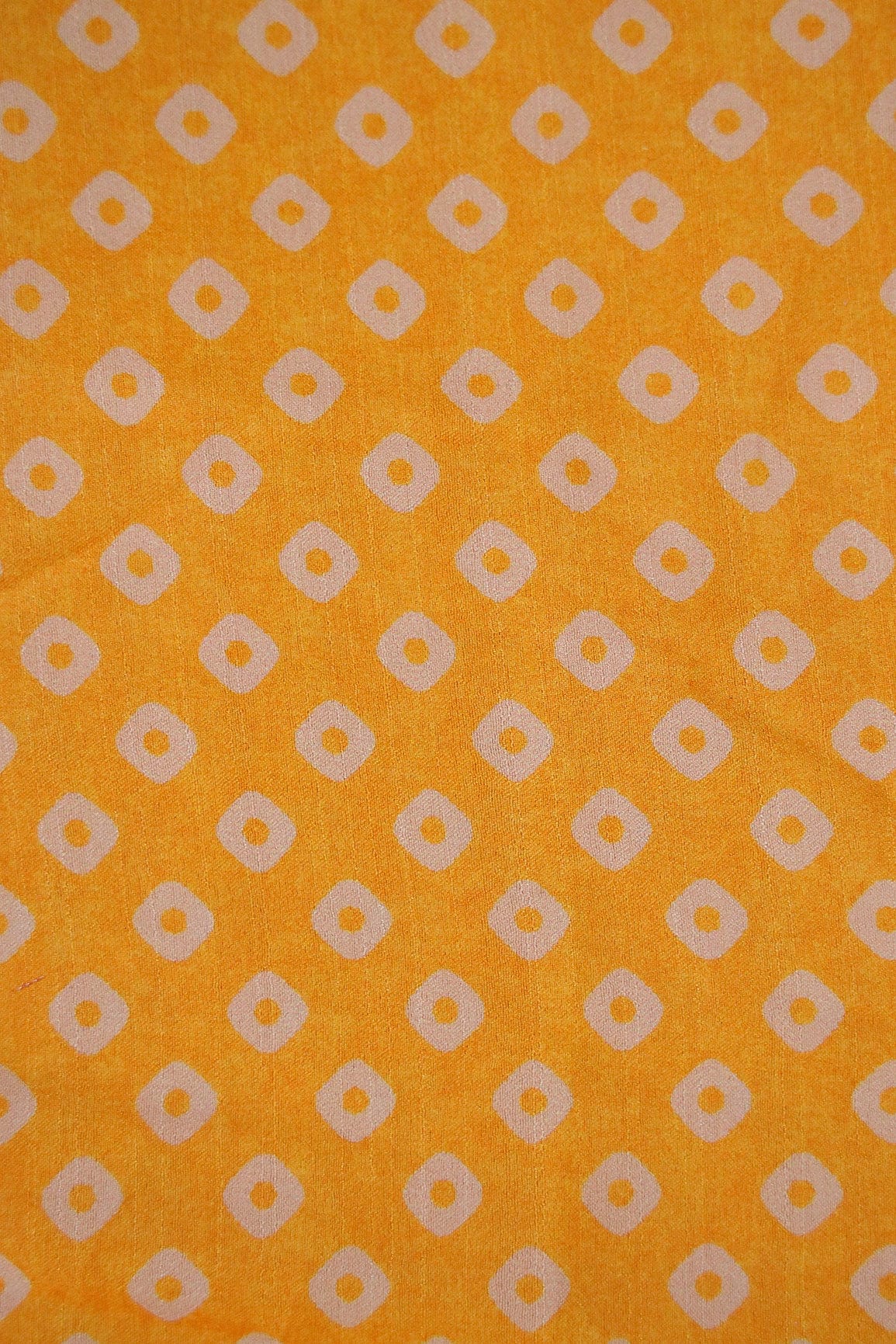doeraa Prints Yellow Motif Digital Print on Tussar Satin Fabric