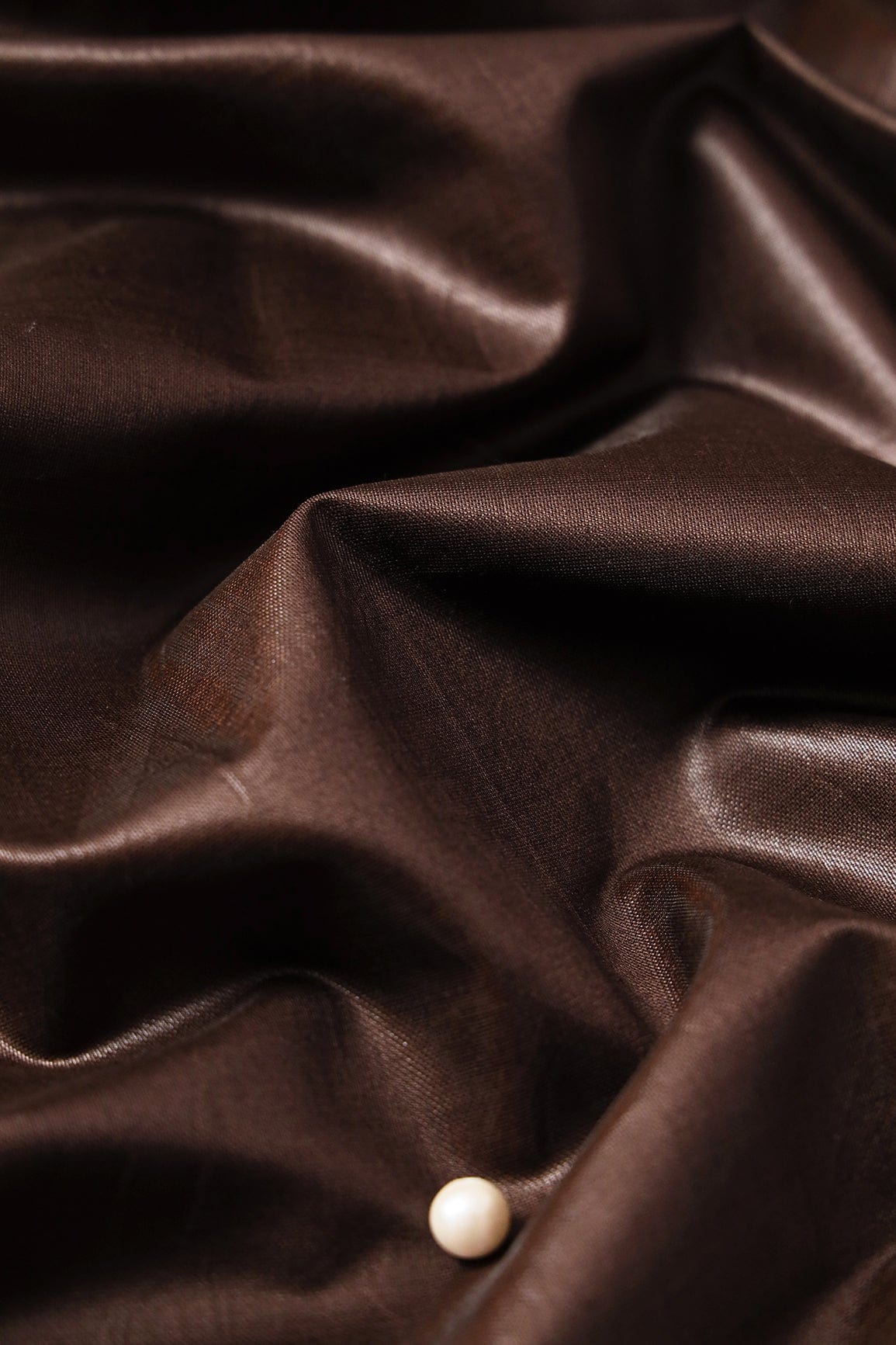 doeraa SUIT SETS Dark Brown Viscose Chanderi Silk Unstitched Suit (2 Piece)