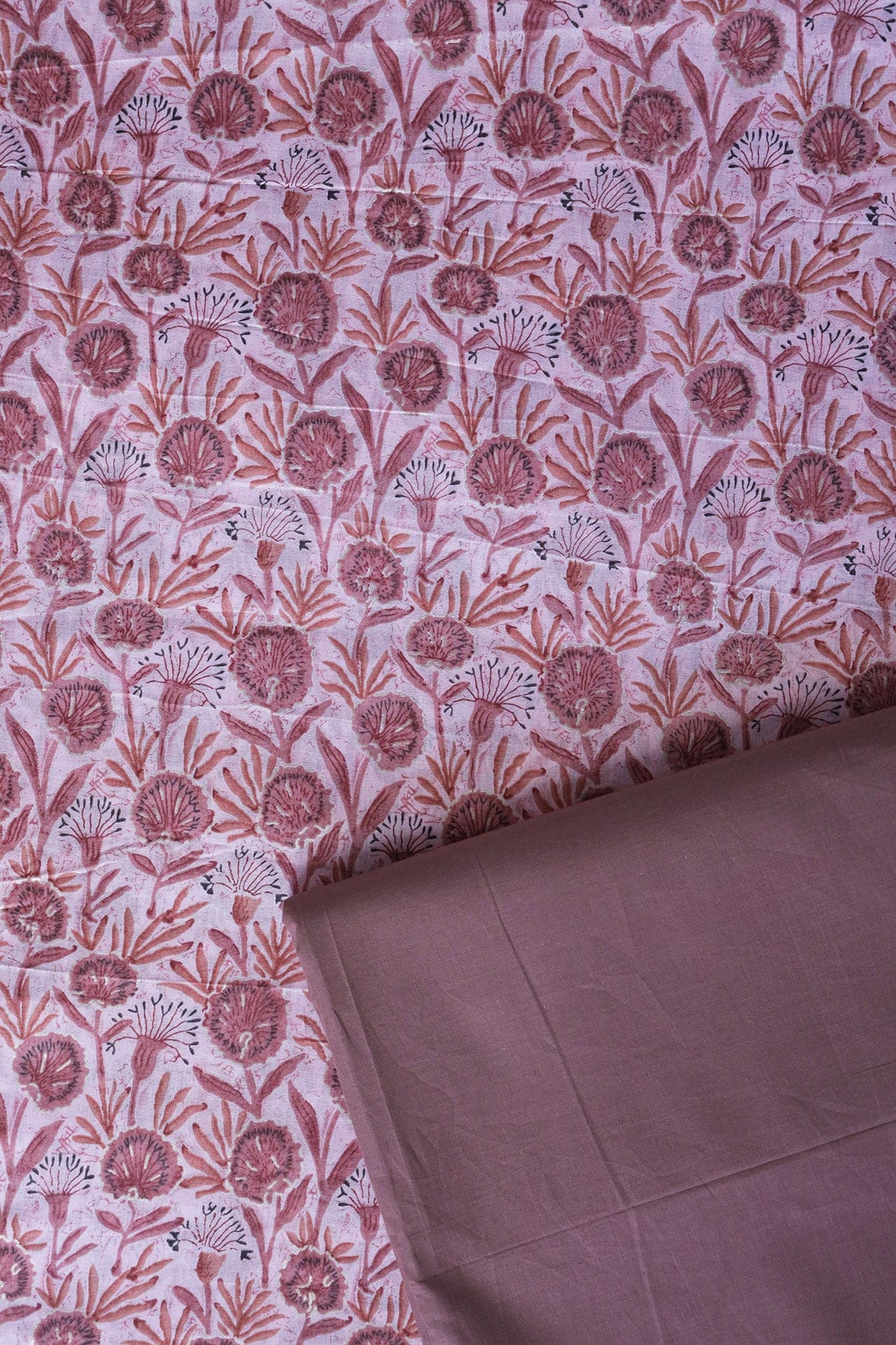 doeraa SUIT SETS Pastel Pink And Mauve Pure Mul Cotton Unstitched Suit Set (2 Piece)