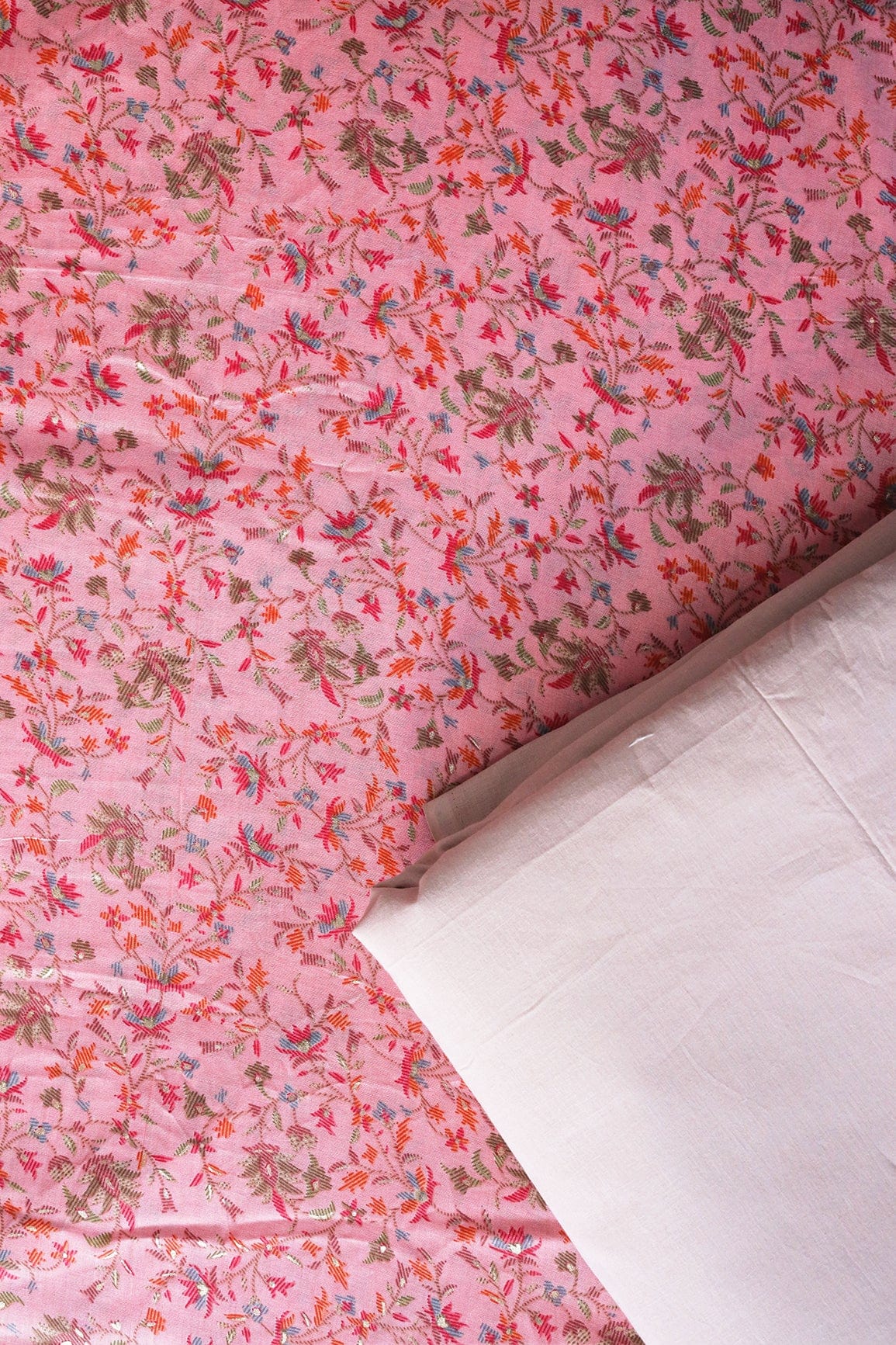 doeraa SUIT SETS Pink And Pale Mauve Pure Cotton Unstitched Suit Set (2 Piece)
